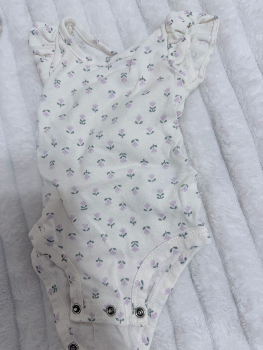 Mixed Baby Girl Sleepers and Onesies - Pastel Floral & Fruit Prints - Picture 10 of 13